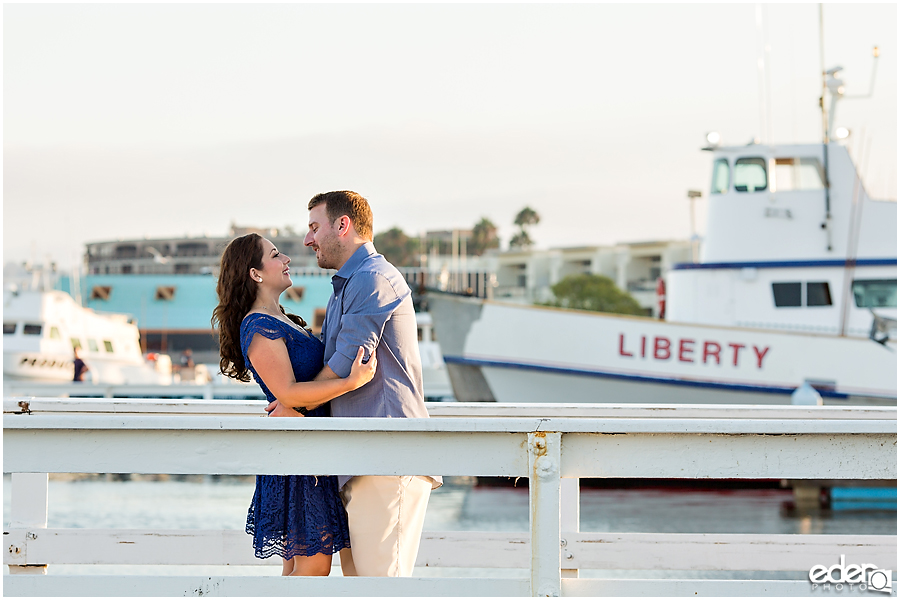 Point Loma Engagement Session on docks in the marina.