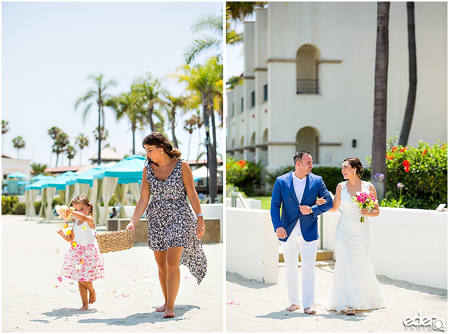 Beach elopement at the Kona Kai Resort in San Diego, CA.