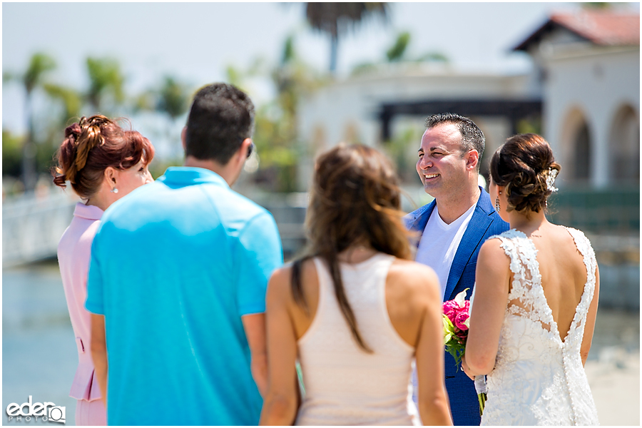 Beach elopement at the Kona Kai Resort in San Diego, CA.