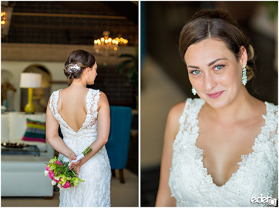 Bride portraits during elopement at the Kona Kai Resort in San Diego, CA.