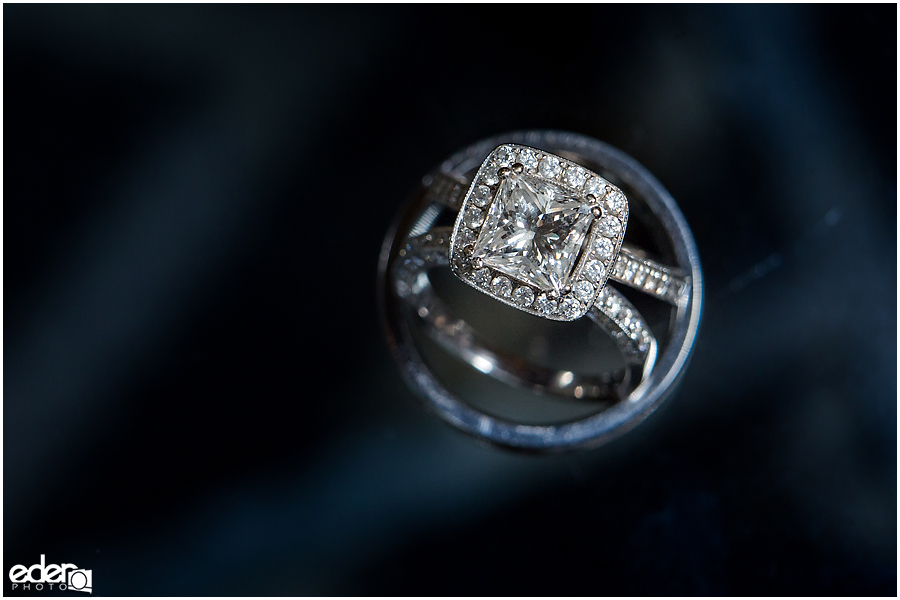 Wedding ring close up photo for San Diego elopement.