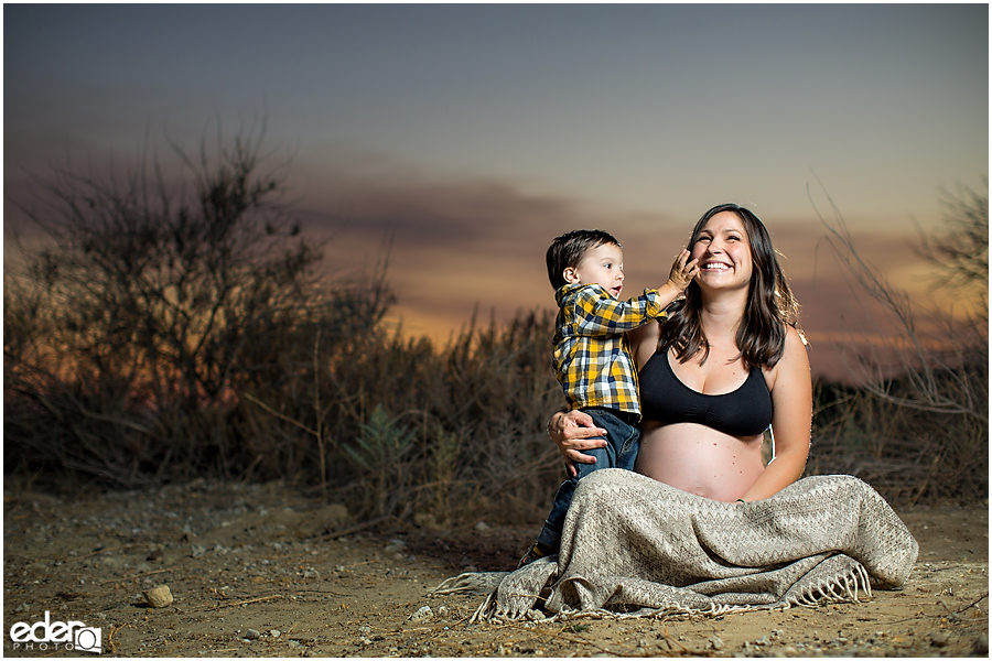 Sunset maternity portrait session