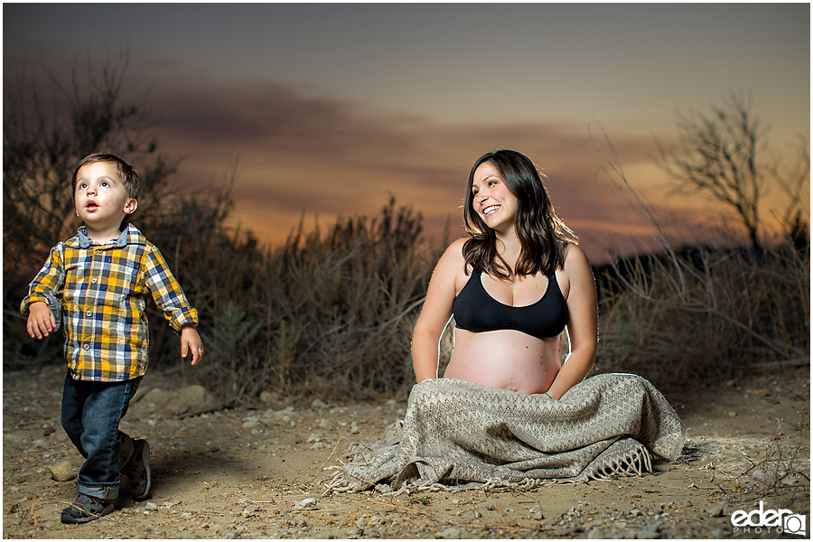 Sunset maternity portrait session