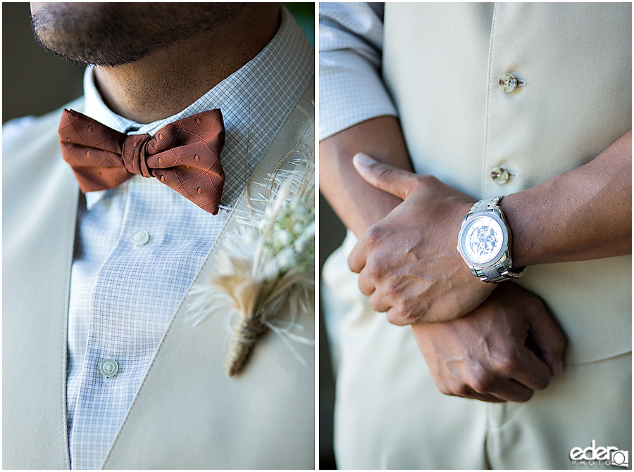 Groom getting ready photos for point loma weddding. 