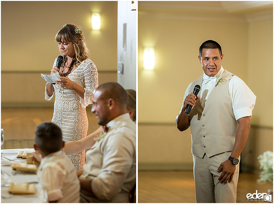 Toasts at at Admiral Kidd Club Wedding. 