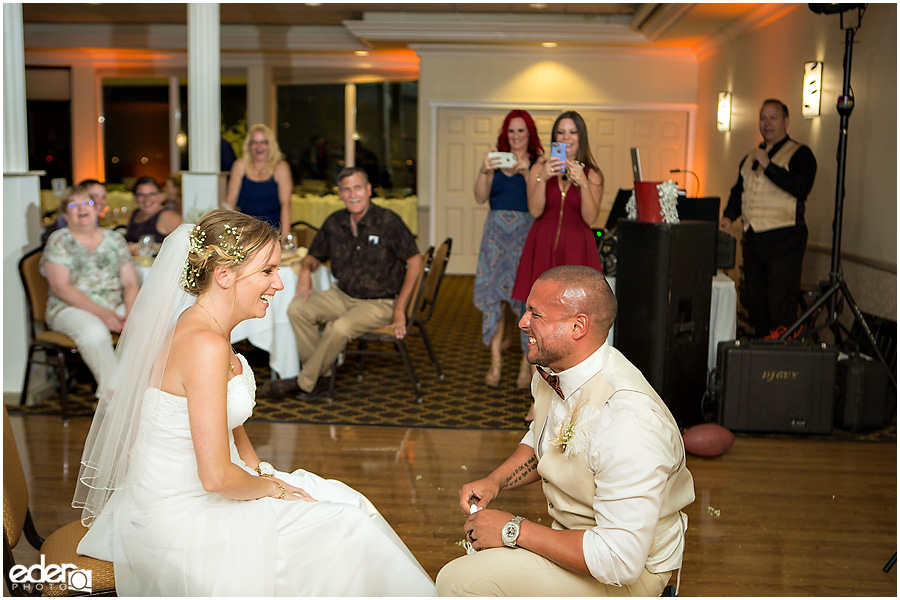 Garter toss at Admiral Kidd Club Wedding. 