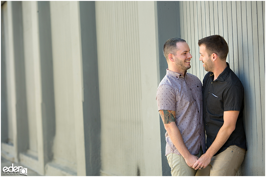 Engagement session in alley.