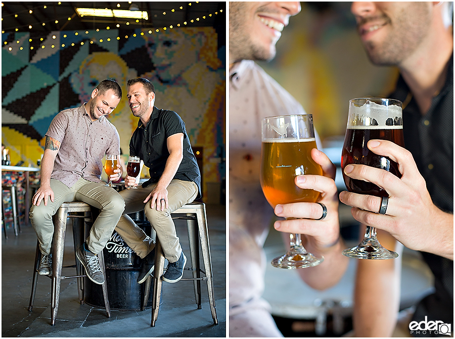 Craft beer engagement session photos.