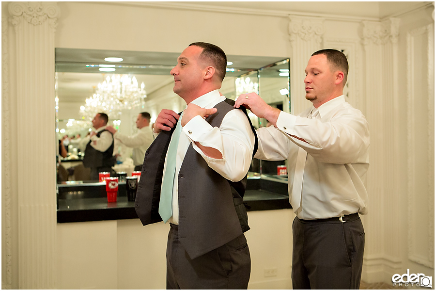 Groom getting ready at The US GRANT.