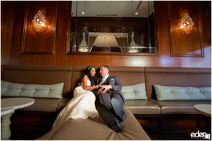 Bride and groom at Grant Grill inside The US GRANT