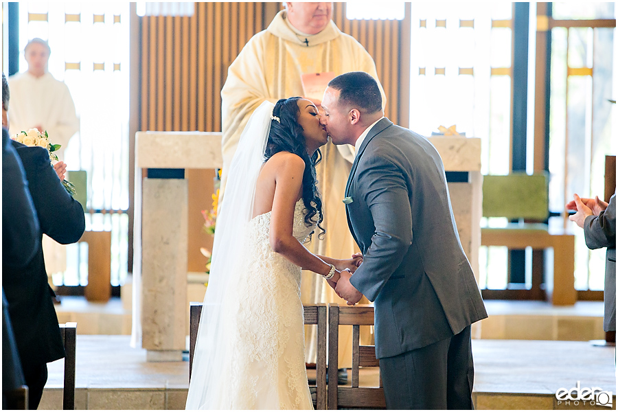 First kiss at All Hallows Catholic Church