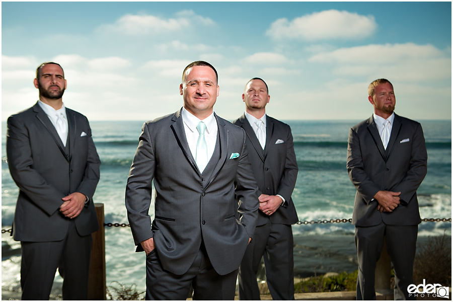 La Jolla Wedding photography of groomsmen. 