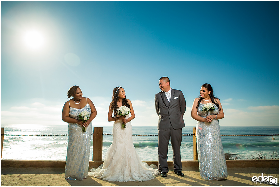 Bridal party photos in La Jolla California. 