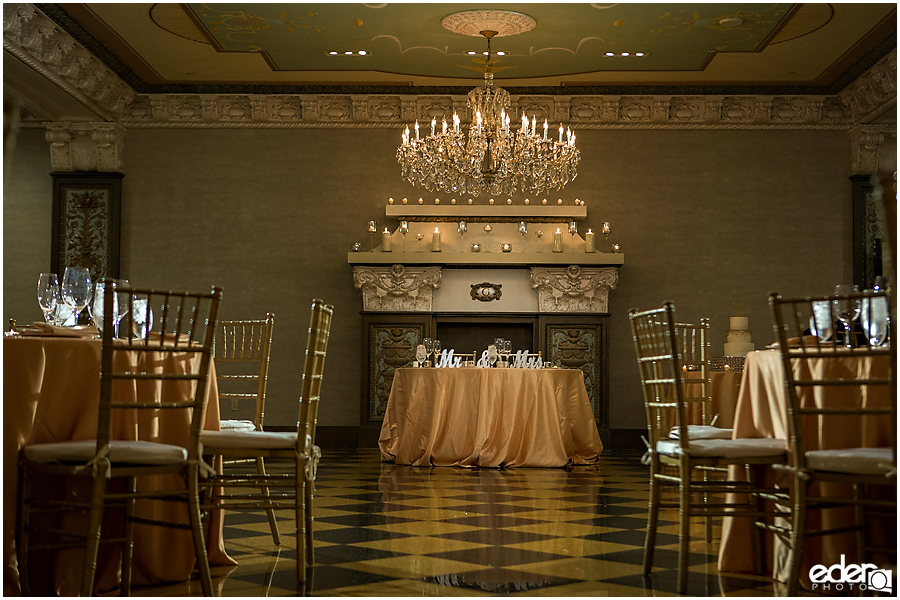 Crystal ballroom set up for US GRANT Wedding