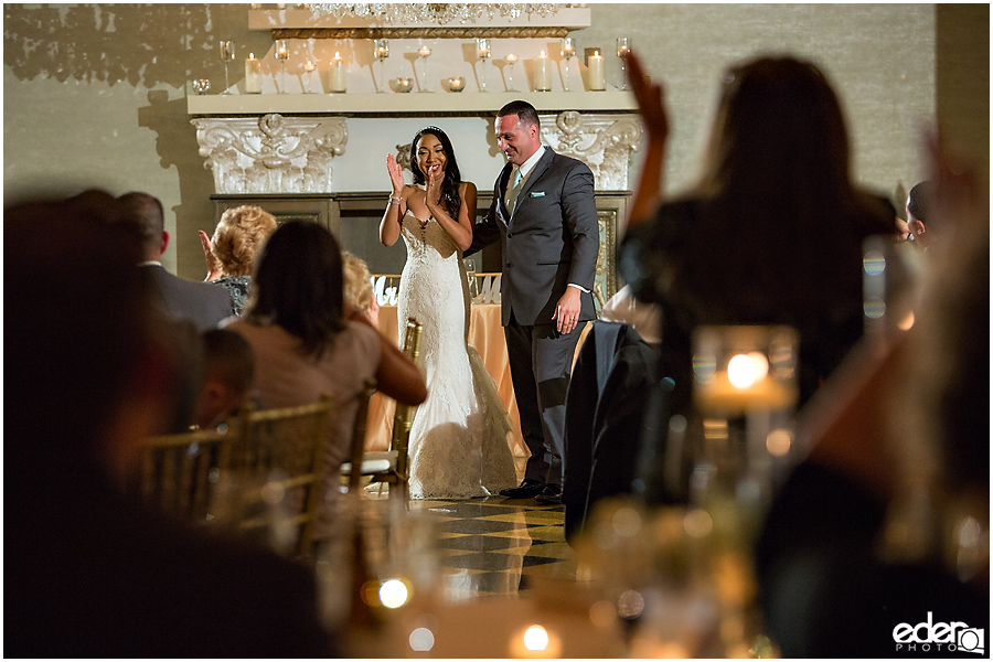 Bride and groom in Crystal Ballroom