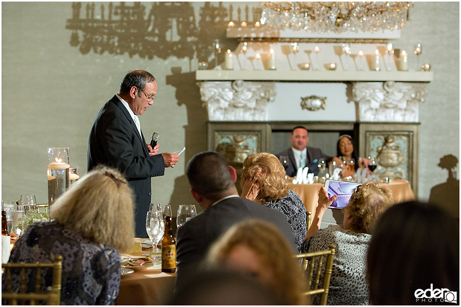 Toast in Crystal Ballroom Wedding Reception