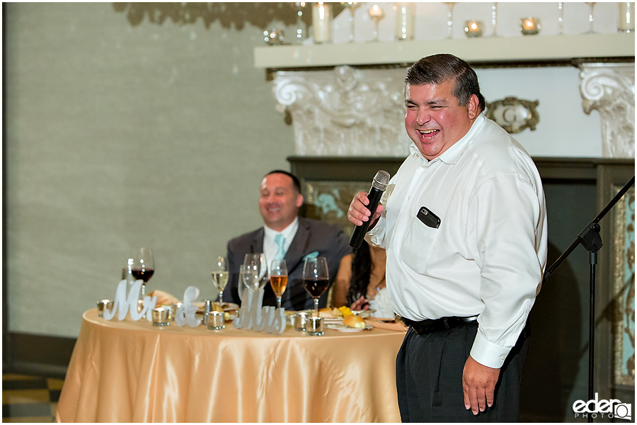 Toasts in Crystal Ballroom Wedding Reception