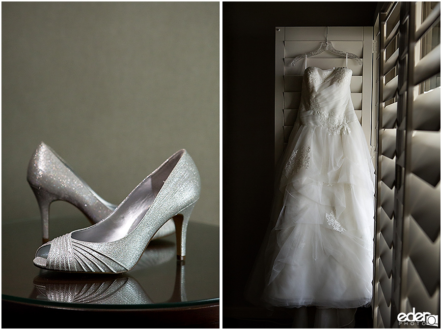 Wedding dress and shoes in Point Loma