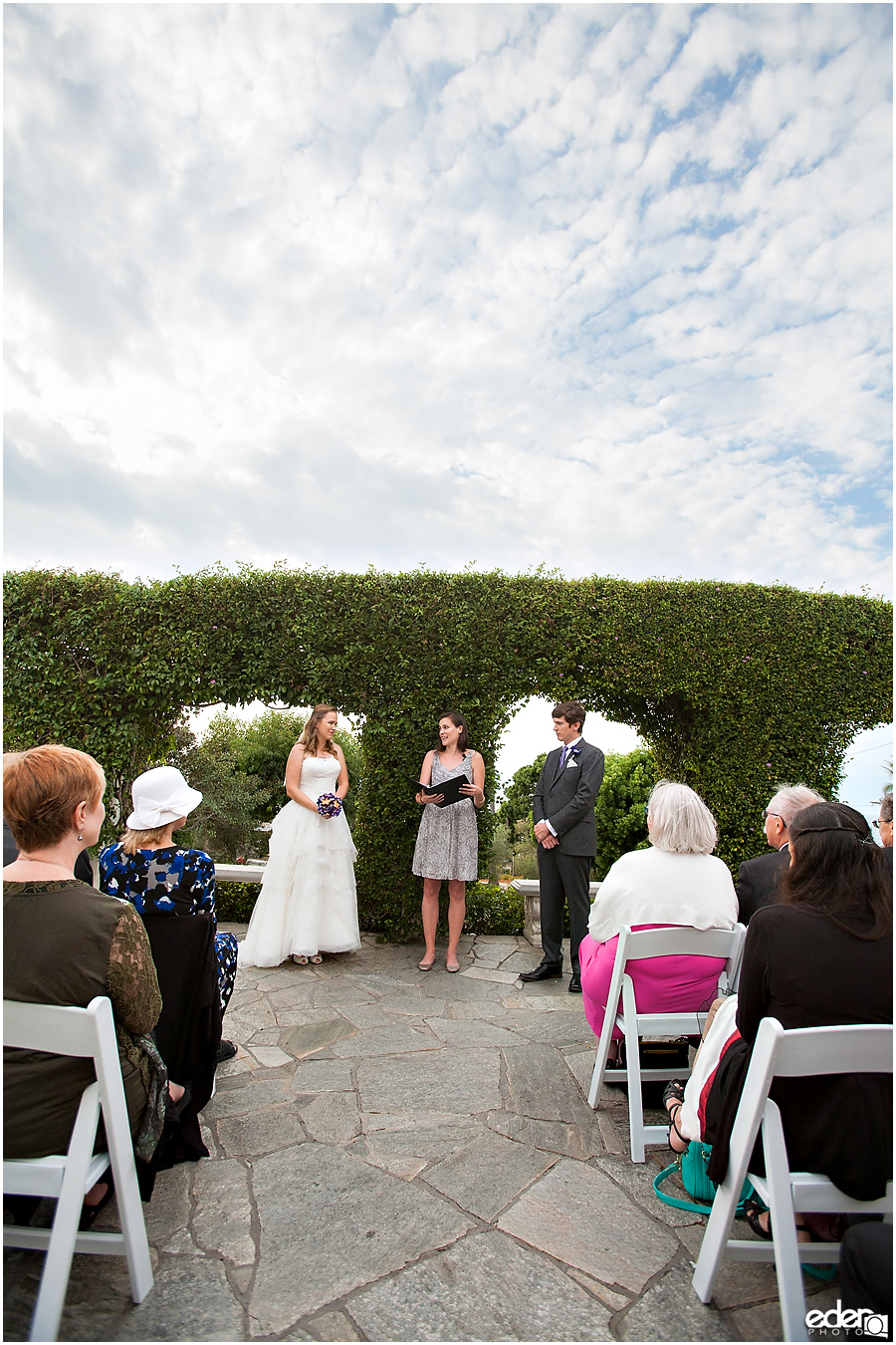 Blue sky over Thursday Club Wedding Ceremony