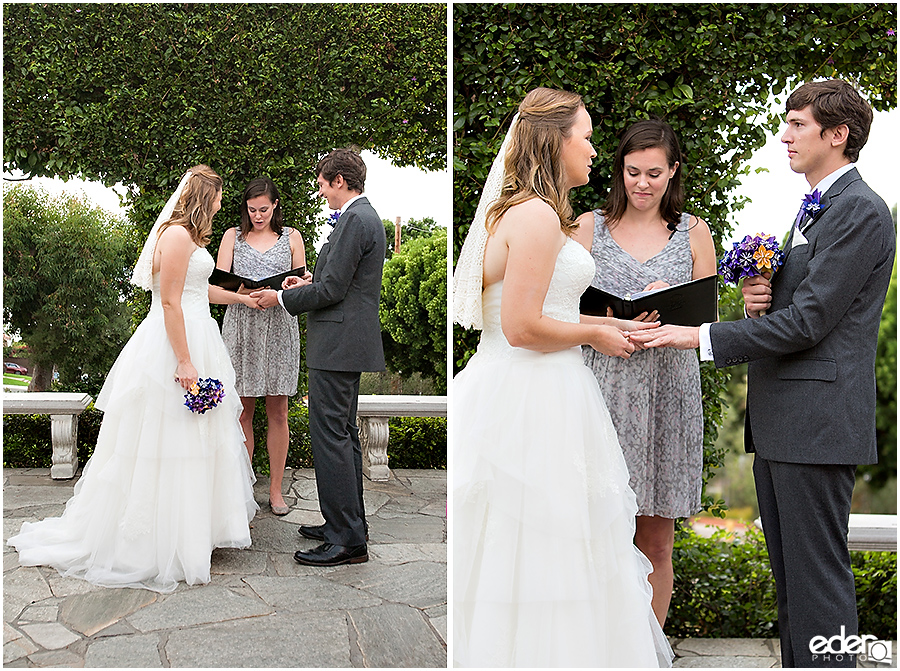 Ring exchange at Thursday Club Wedding Ceremony