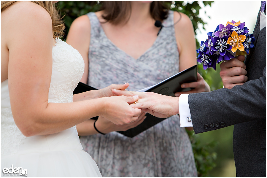 Ring exchange at Thursday Club Wedding Ceremony