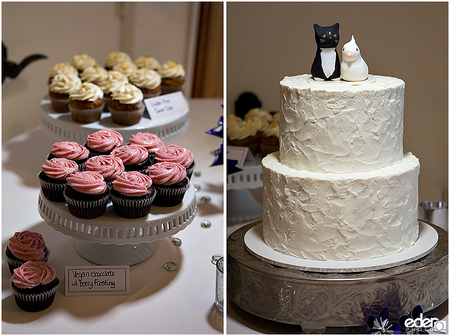 Cat and Bird Wedding Cake at Thursday Club Wedding.