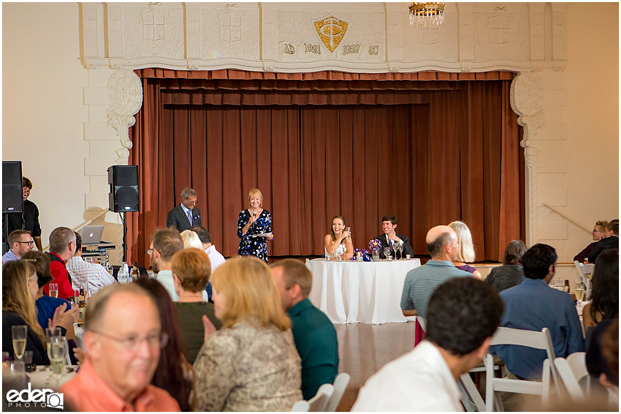 Parent toasts Thursday Club Wedding.