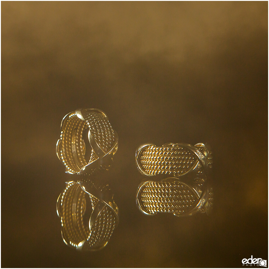 Creative wedding ring photo for two grooms.