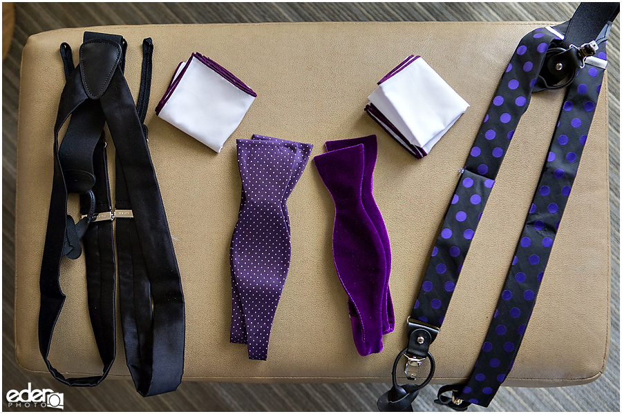 Purple bowties for gay wedding.