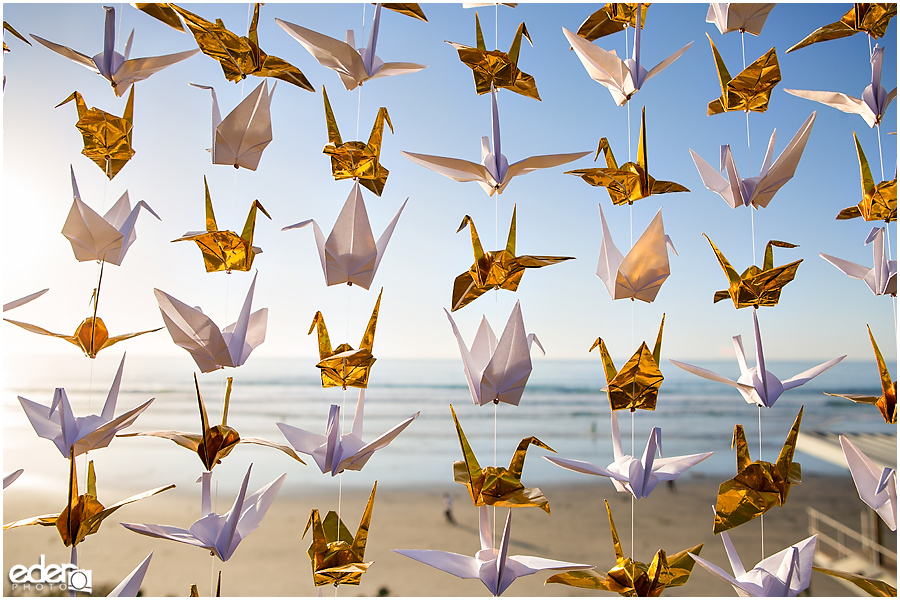 Cranes for Chinese wedding ceremony in La Jolla. 