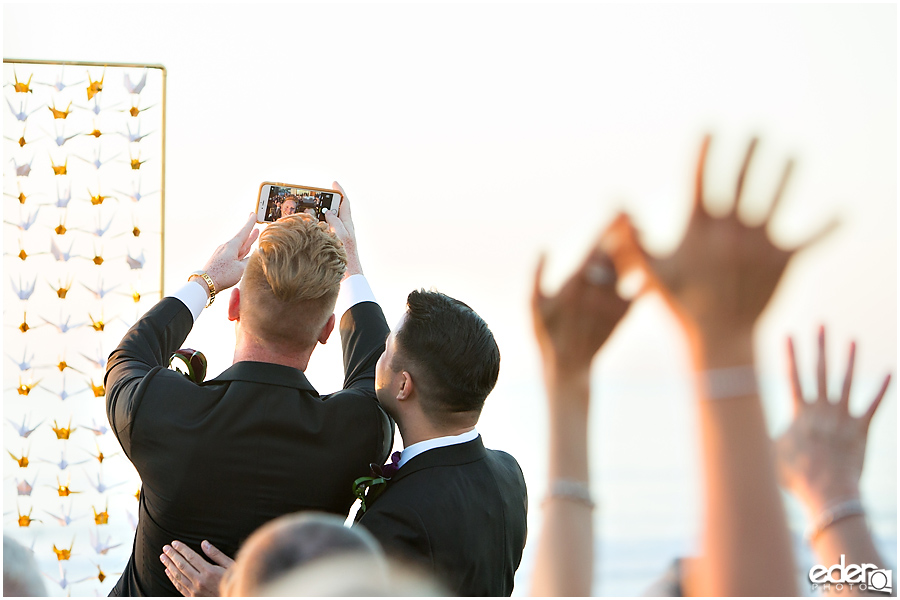 Selfie during wedding ceremony.