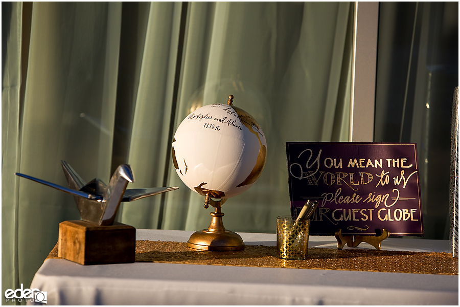 Wedding signing globe. 