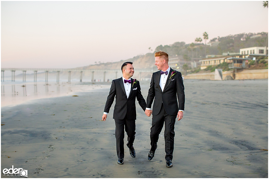 Gay wedding portraits in La Jolla.