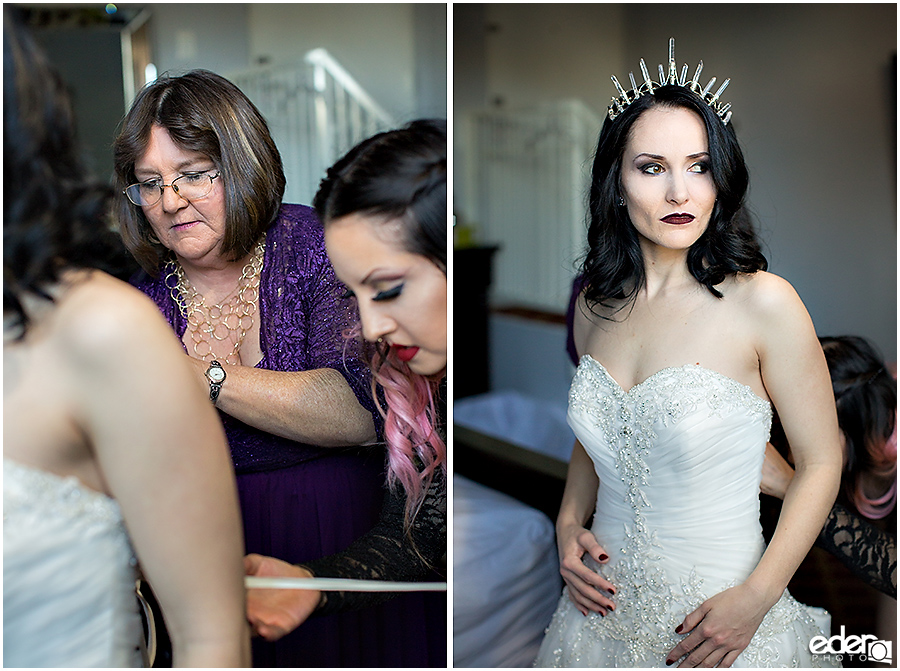 Bride getting ready at The Lafayette Hotel