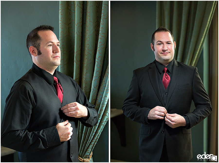 Groom getting ready at The Lafayette Hotel