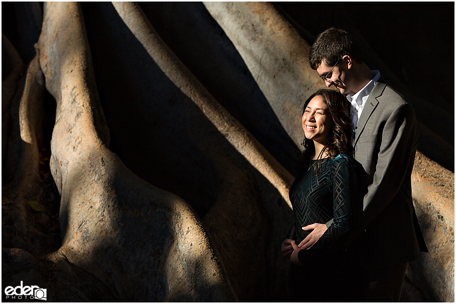 Portrait on Giant tree in Balboa Park