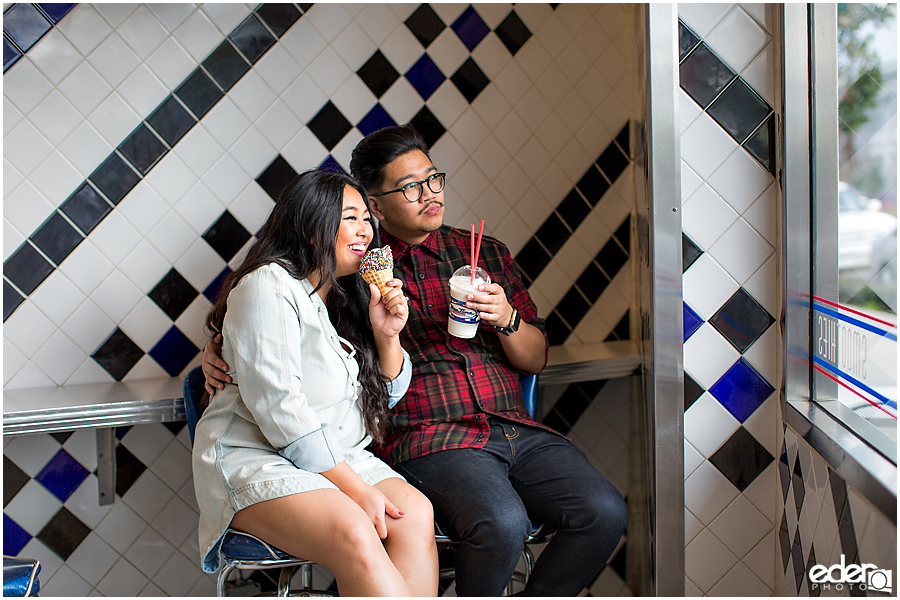 Coronado Engagement Session at Mootime indoor photos