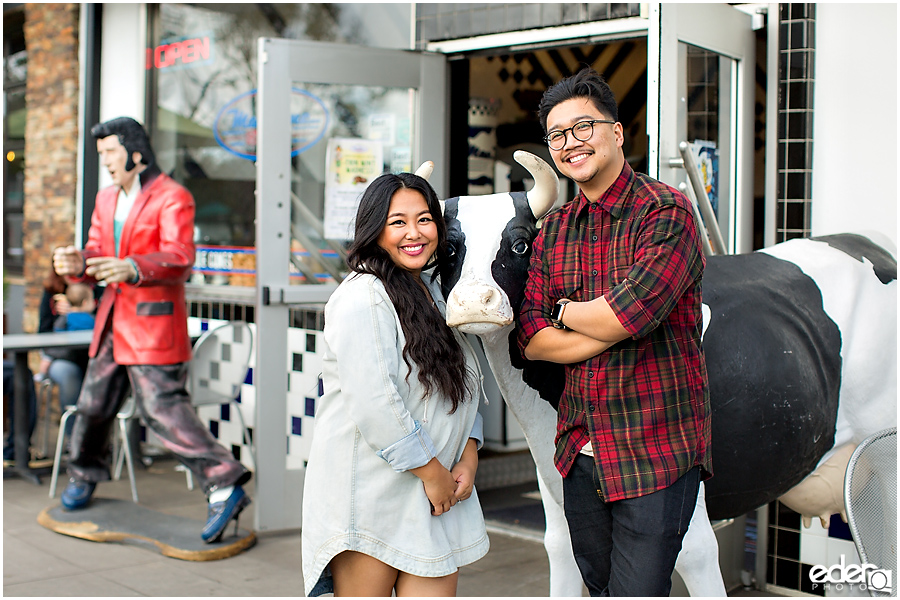 Coronado Engagement Session at Mootime with the cow