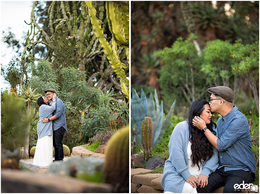 Balboa Park Engagement Session in Cactus Garden.