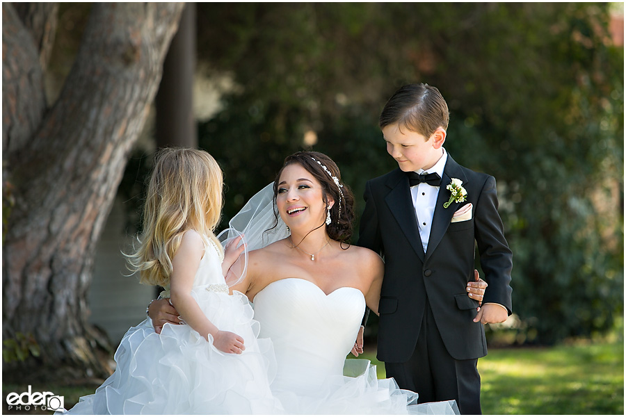 Bride, flower girl and ring bearer