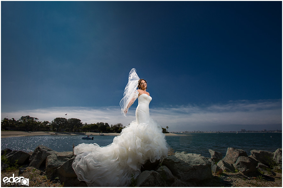 Bridal portraits at Paradise Point Resort