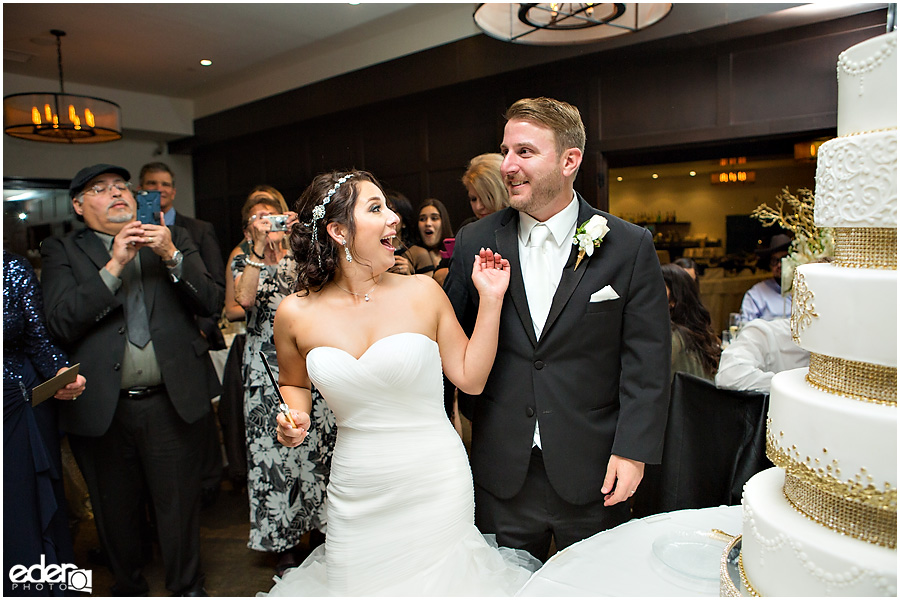 Cake cutting for Tom Ham's Lighthouse Wedding Photography