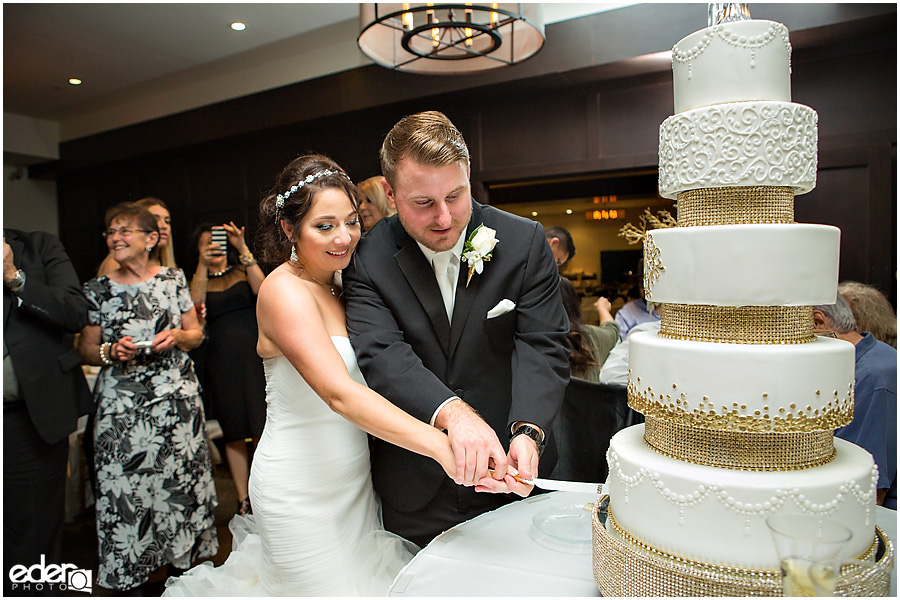 Cake cutting for Tom Ham's Lighthouse Wedding Photography