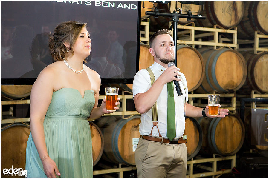 Toasts at 32 North wedding reception