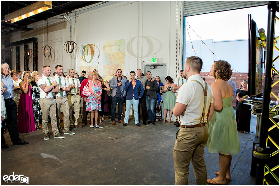 Toasts at 32 North wedding reception