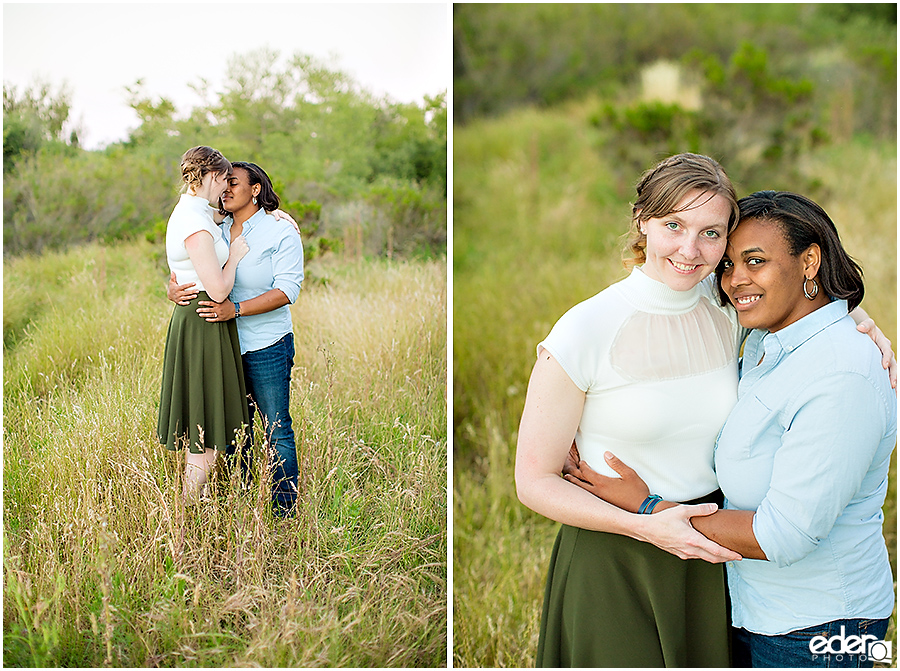 Rustic lesbian engagement session 