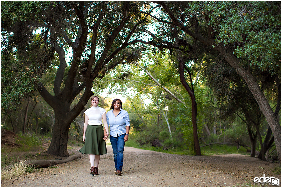 Walking engagement session photos