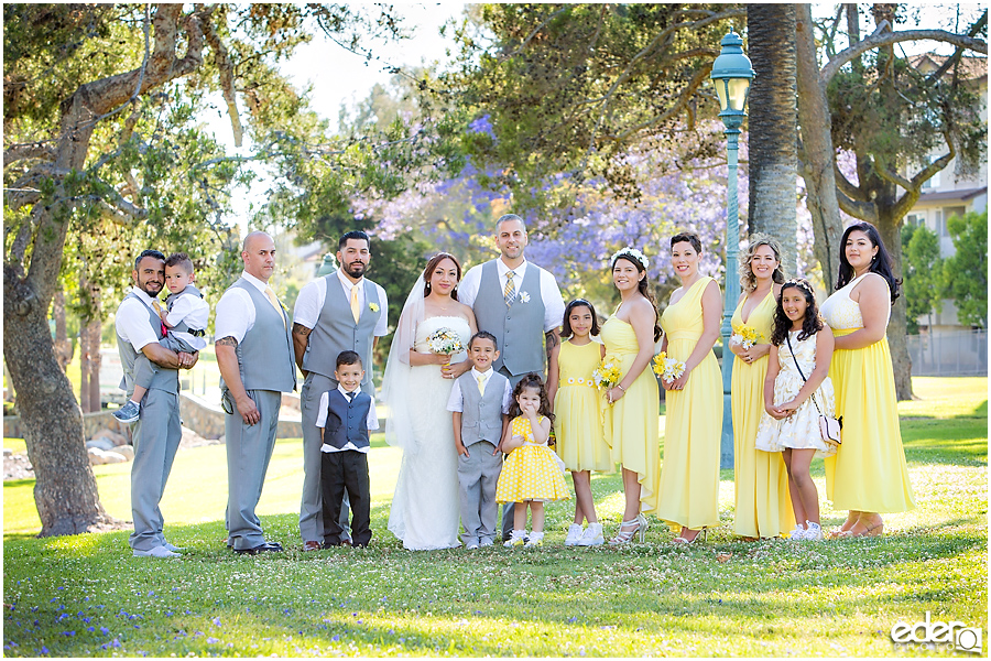 Wedding Party photo at Chula Vista Park on Third Avenue. 