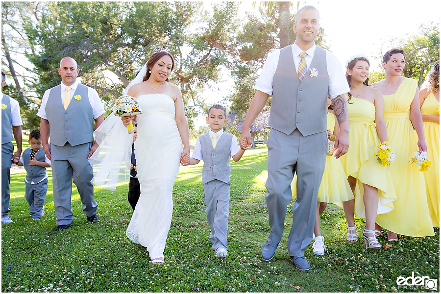 Wedding party photo at Chula Vista Park on Third Avenue. 