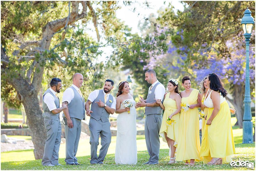 Wedding party photo at Chula Vista Park on Third Avenue. 